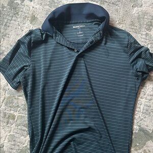 Bonobos Navy & Green  Striped Polo